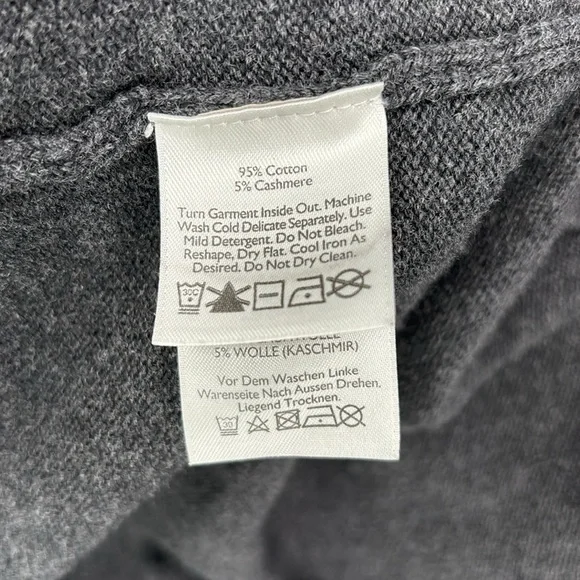 Eddie Bauer Cotton Cashmere Cardigan Sweater Men’s Size Medium in Charcoal Gray